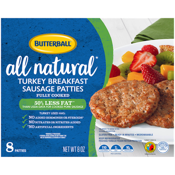 All Natural Turkey Breakfast Sausage Patties Butterball