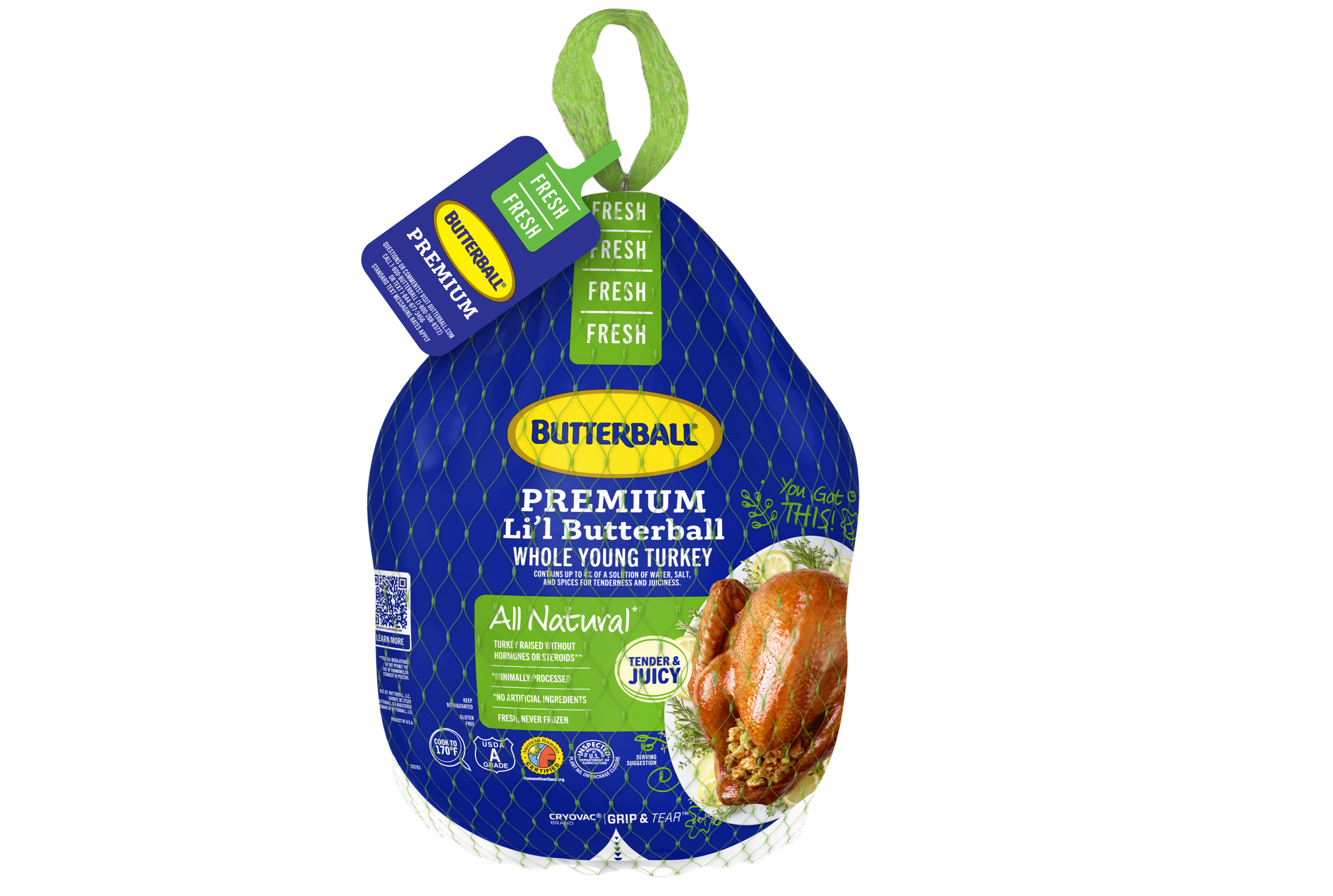 Fresh Li’l Butterball Turkey shown in its signature product packaging.
