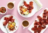 Image of Avocado Egg Bake with Candied Turkey Bacon