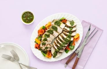 Image of Grilled Turkey Breast Tenderloin with Chimichurri Sauce